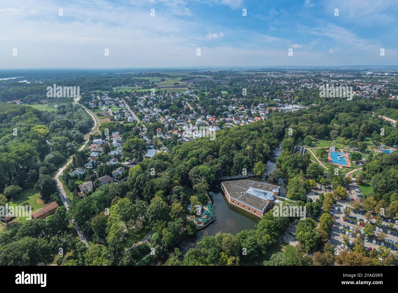 Luftaufnahme der bayerischen Stadt Ingolstadt an der Donau Stockfoto