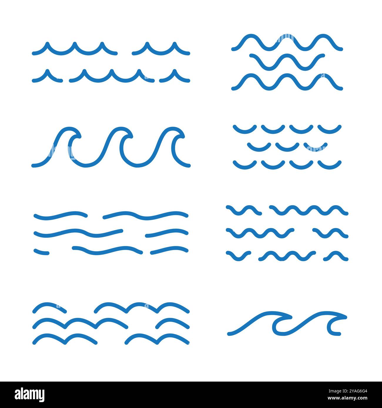Wave-Symbol für Ozean, Fluss, Meer oder Wasser-Logo Stock Vektor