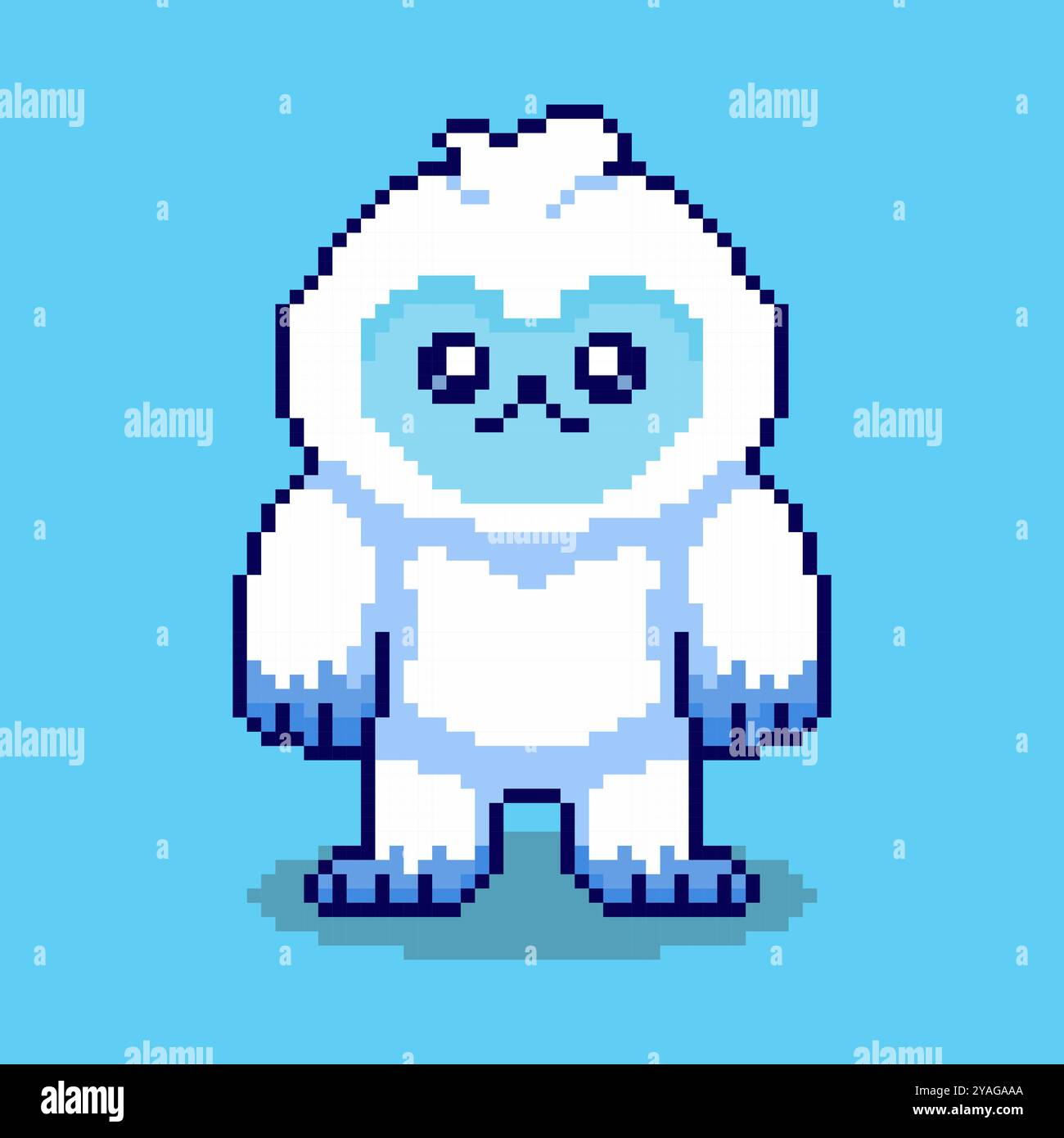 Pixelart niedliches Yeti-Spiel-Asset-Design Stock Vektor