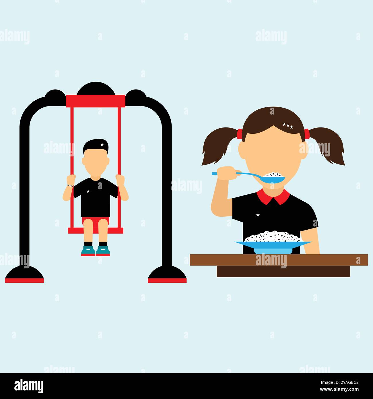 Sammlung von Schulkindern Raster Version von School Kids 2. Illustration einer vielfältigen Gruppe von Schulkindern. Stock Vektor