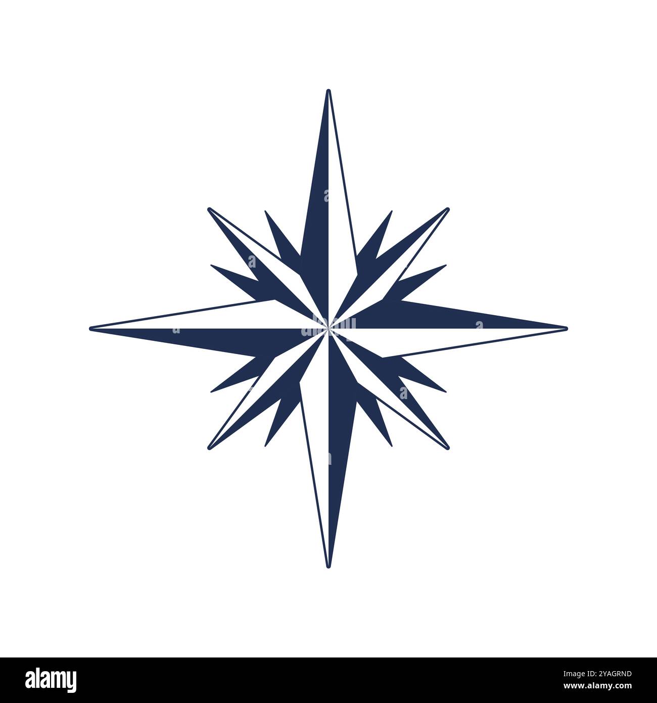 Traditionelles Zeichen der Windrose isoliert auf weiß. Vektor-EPS10-Grafik. Stock Vektor