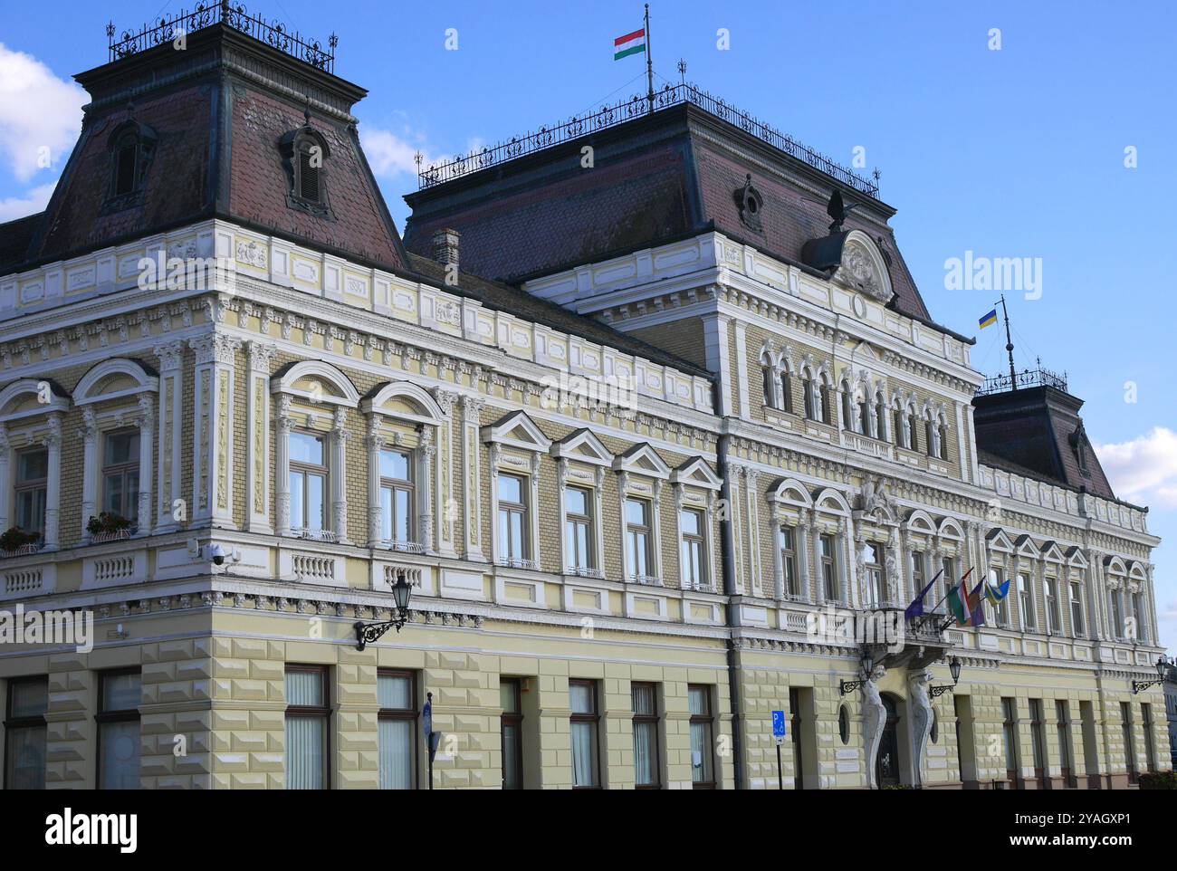 Rathaus, ehemaliger Palast Grassalkowitsch, Szentháromsag ter (Dreifaltigkeitsplatz), Baja, Komitat Bács-Kiskun, Ungarn Stockfoto