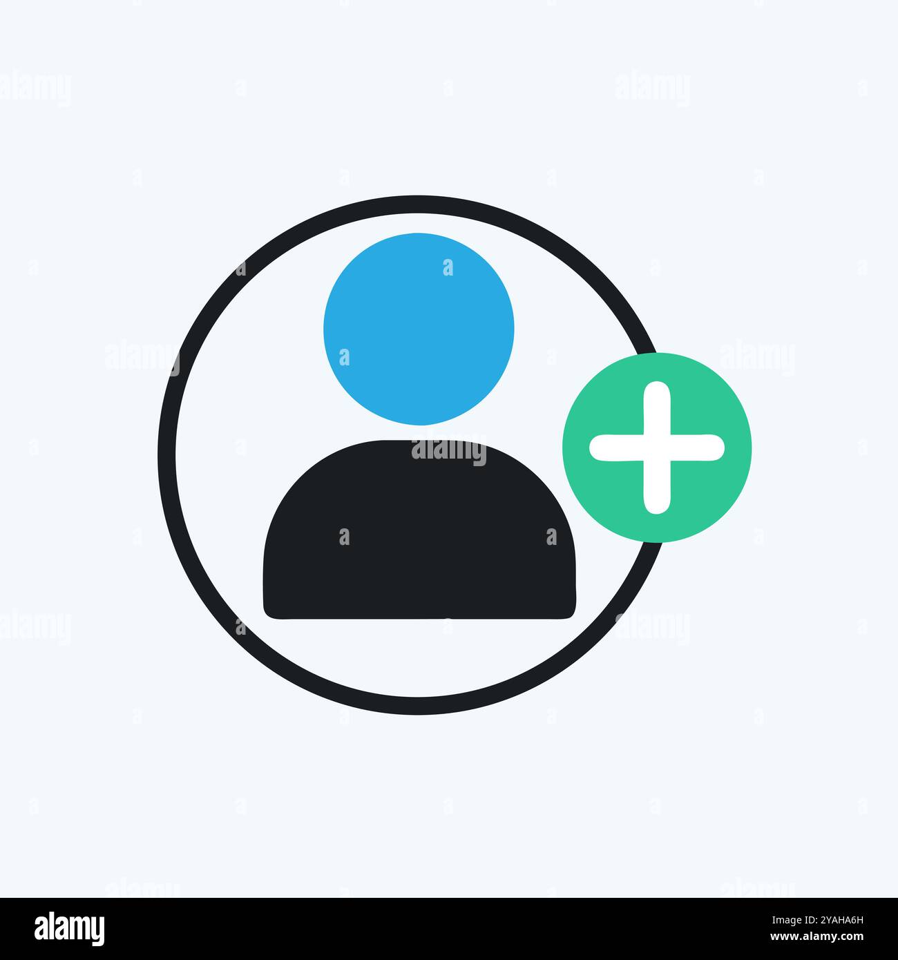 Vektorgrafik des Symbols „Freundschaftsanfrage“. Stock Vektor