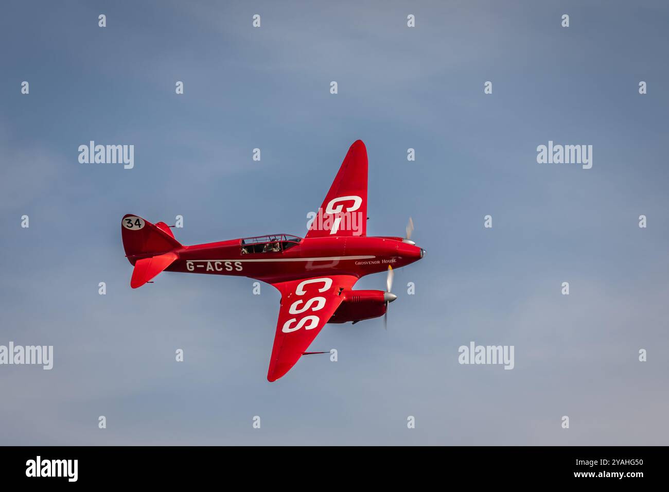 De Havilland DH.88 Comet "G-ACSS" , Old Warden Airfield, Biggleswade, Bedfordshire, England, UK Stockfoto