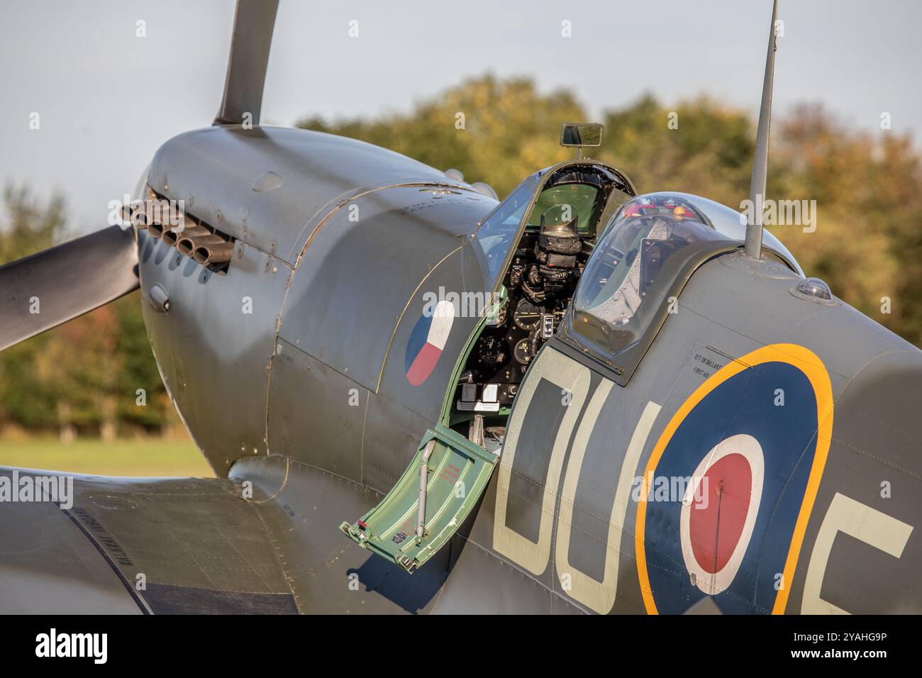 Supermarine Spitfire Mk. VC 'AR501', Old Warden Airfield, Biggleswade, Bedfordshire, England, UK Stockfoto