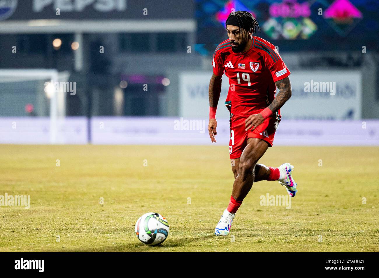 Sorba Thomas von Wales in Aktion. Island gegen Wales in der UEFA Nations League am 11. Oktober 2024 im Laugardalsvöllur Stadium. Stockfoto