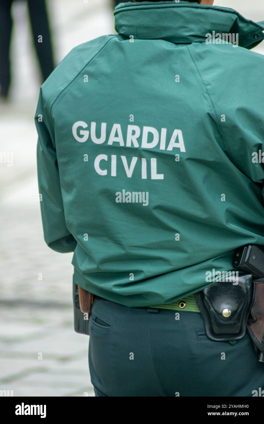 Ein Agent der spanischen Staatssicherheitskräfte, Guardia Civil Stockfoto