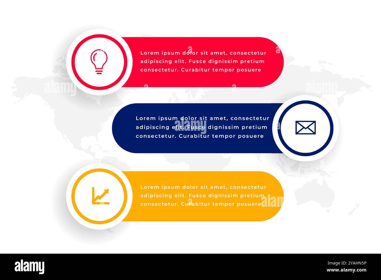 Modernes Zeitplanbanner für Unternehmenskategorien mit einfachem 3-stufigem Vektor Stock Vektor