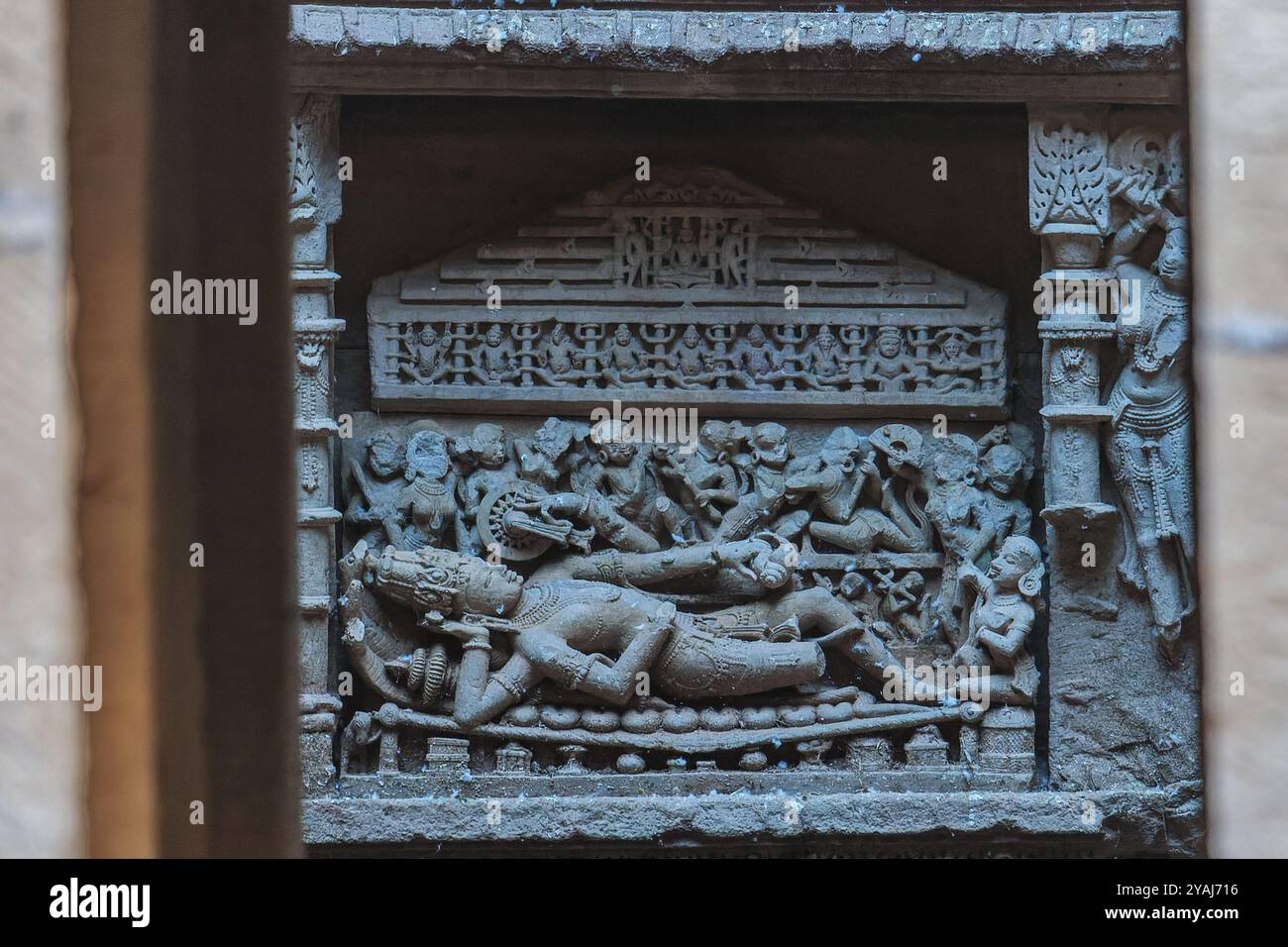 10 20 2007 Sheshashahi-Vishnu Rani vav Stufenbrunnen Patan Gujarat Indien.Asien. Stockfoto 10 20 2007 Sheshashahi-Vishnu Rani vav Stufenbrunnen Patan Gujarat Indien.Asien. Stockfoto