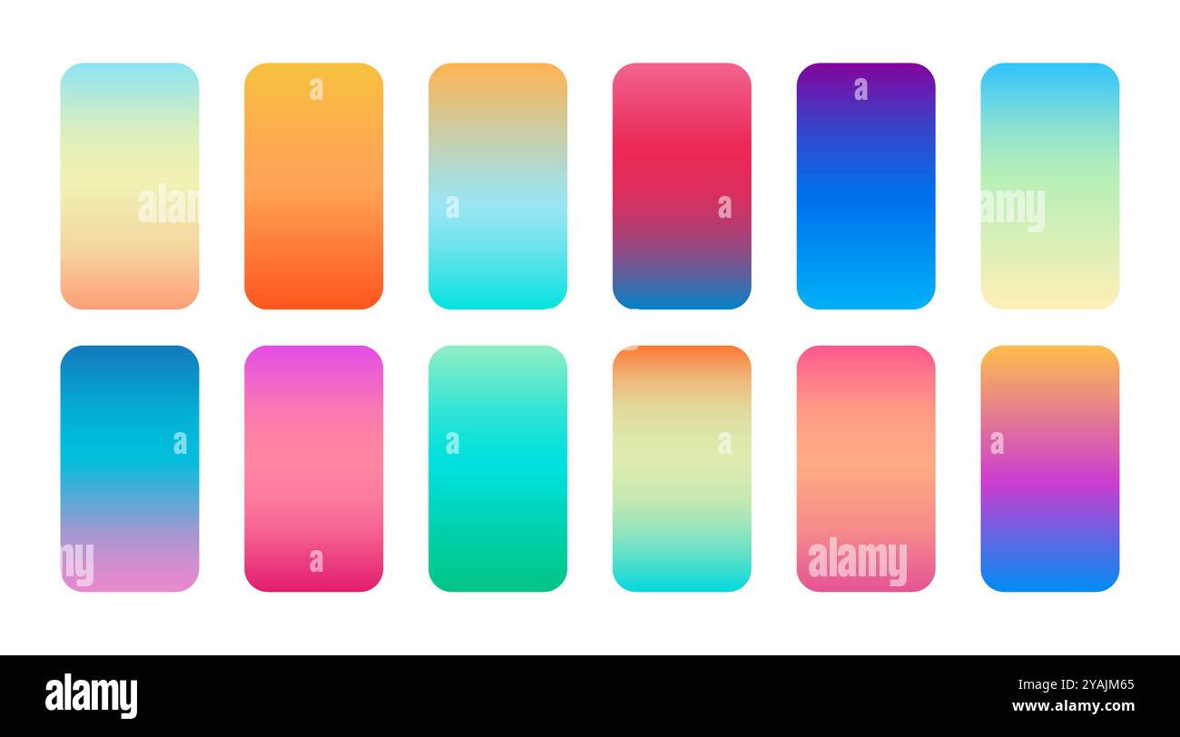 Trendiger farbenfroher Verlaufshintergrund in der Sammlung für UI-Elementvektor Stock Vektor