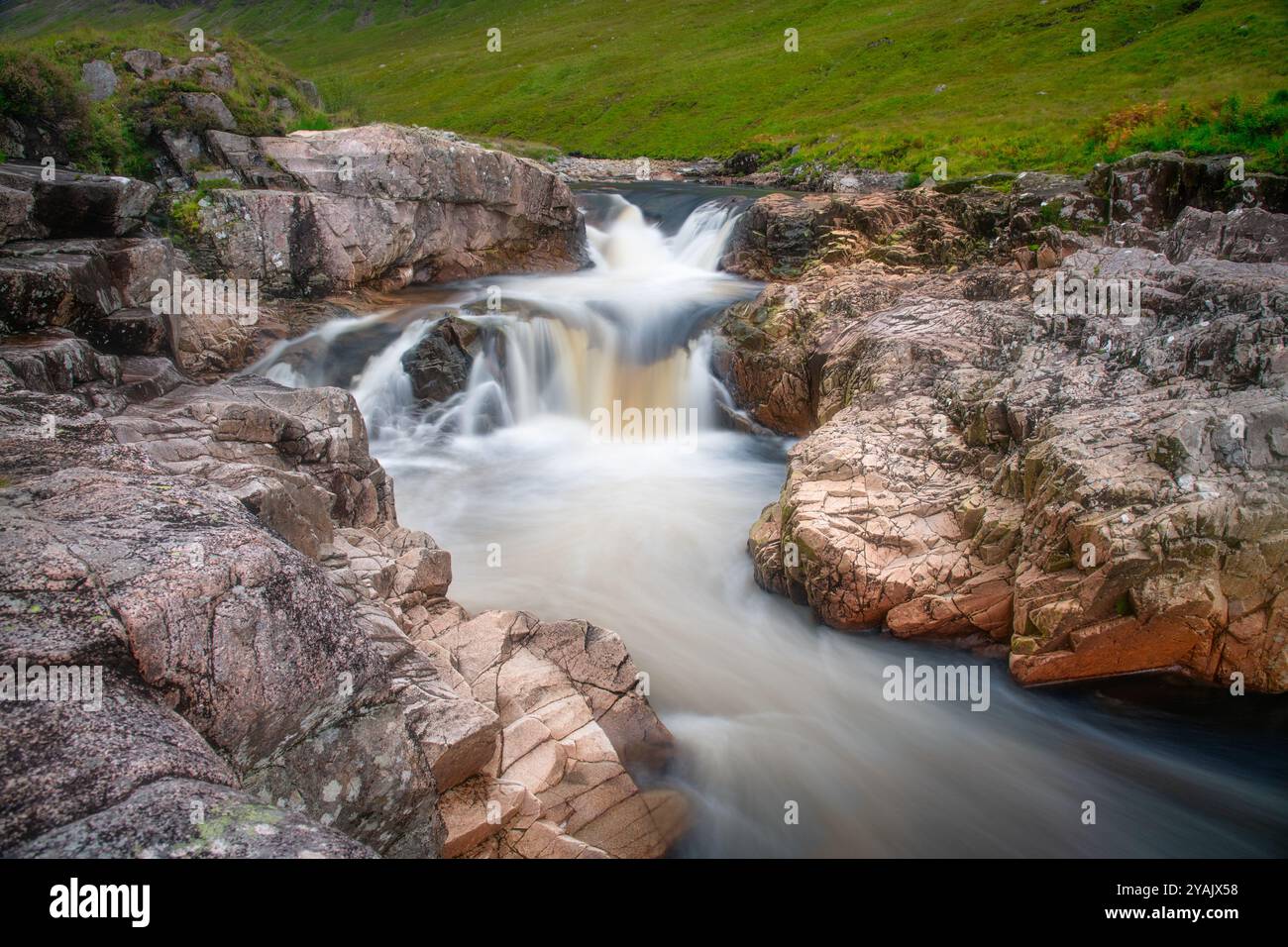 River Etive Falls, Glencoe National Park, Schottland Stockfoto