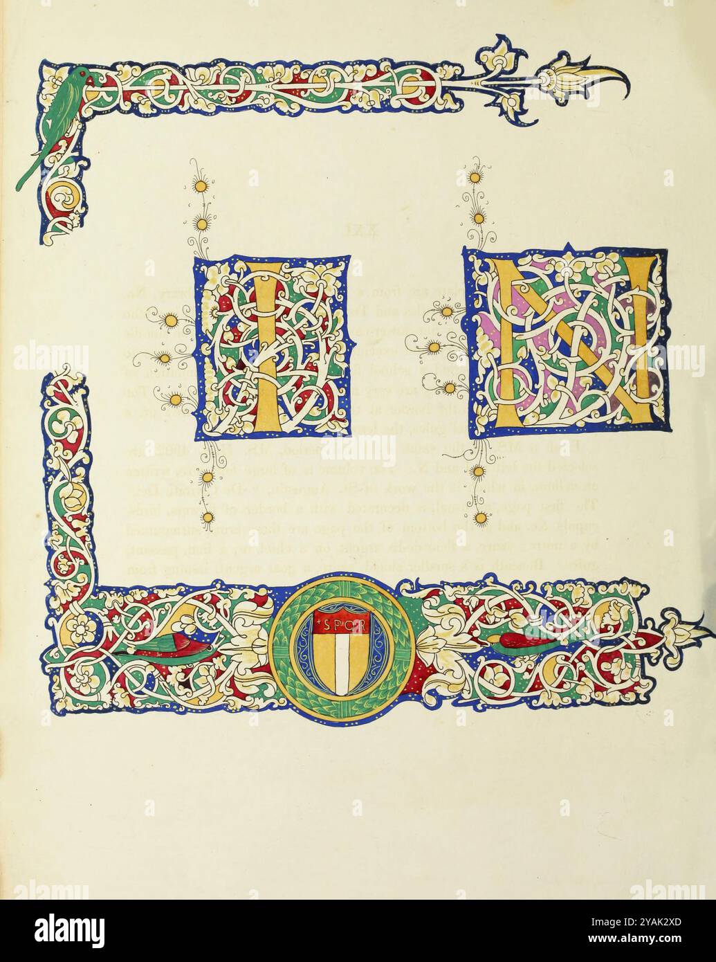 Die Grenzen in der Abbildung stammen aus einer Manuskript der Briefe und Abhandlungen des heiligen Jerome. Es handelt sich um ein auf Pergament geschriebenes Folio in einem feinen römischen Kleinbuchstaben um die Mitte des 15. Jahrhunderts, das in Italien ausgeführt wurde. London. 1833 Stockfoto