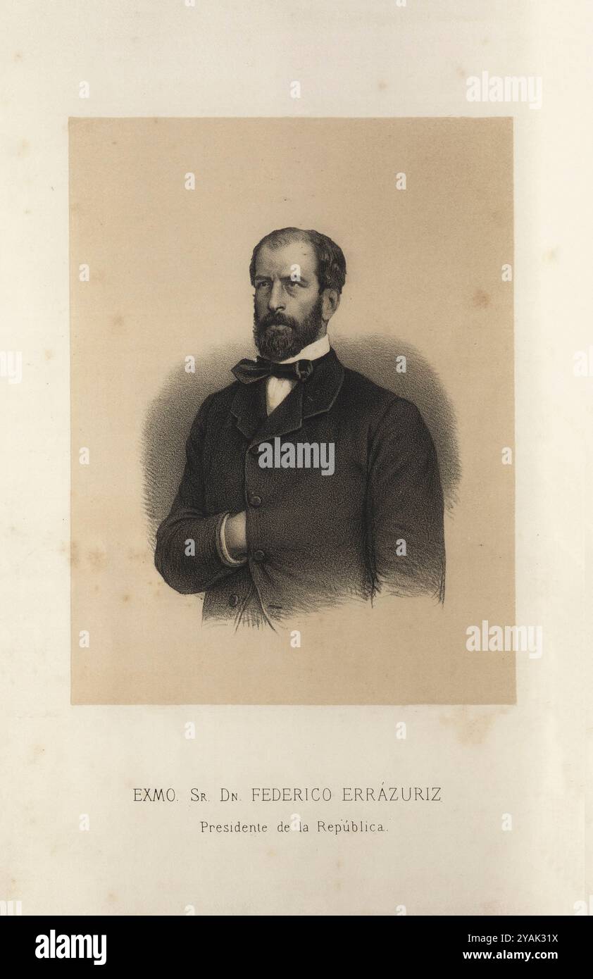 Federico Errázuriz Zañartu. 1872 Federico Marcos del Rosario Errázuriz Zañartu (1825–1877) war ein chilenischer Politiker. Zwischen 1871 und 1876 war er Präsident Chiles. Stockfoto