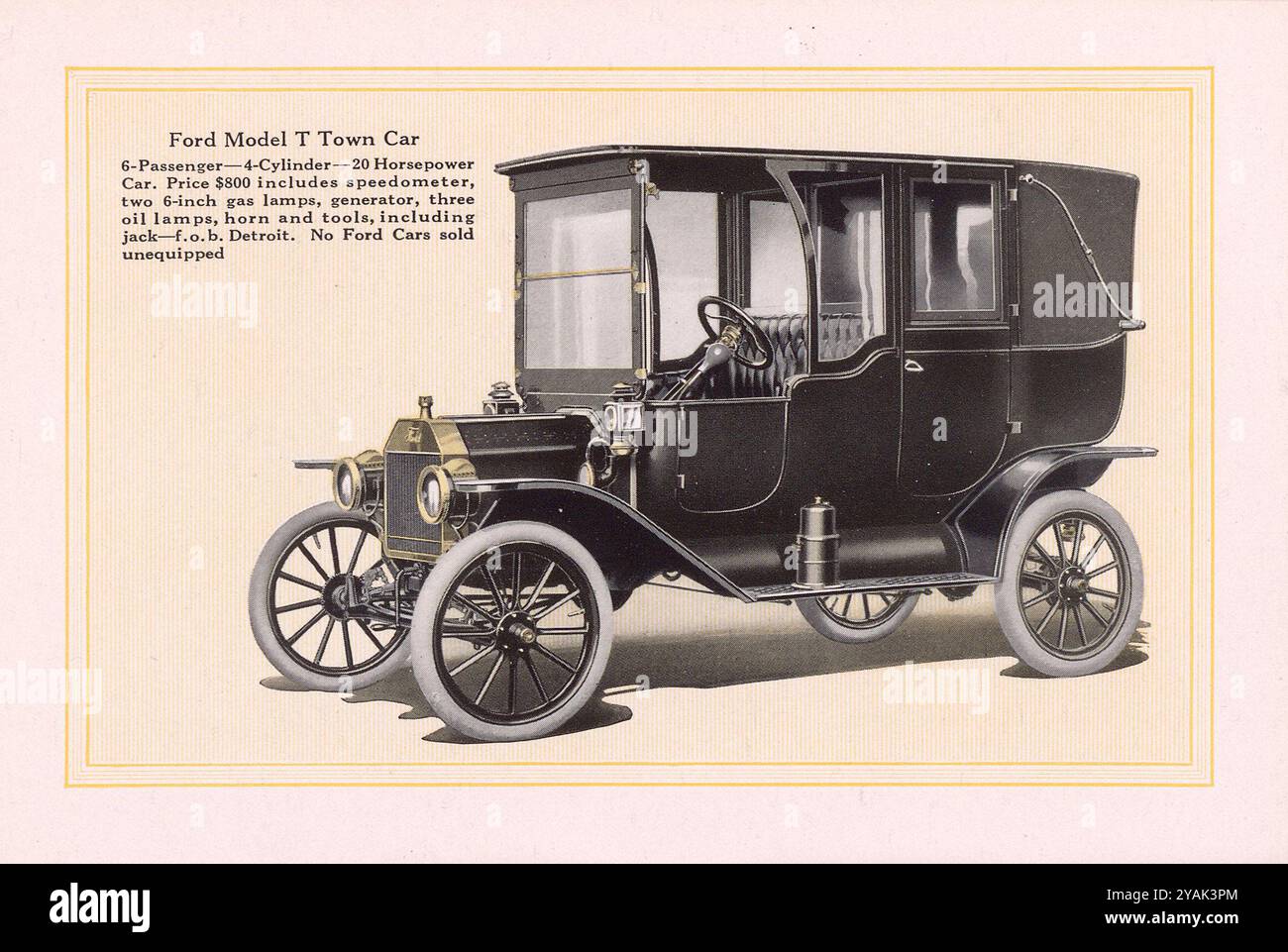 Ford Model T Town Car. Von Ford, dem Universalwagen, 1912 Handelskatalog. Oldtimer-Werbung für 1910er Jahre Stockfoto