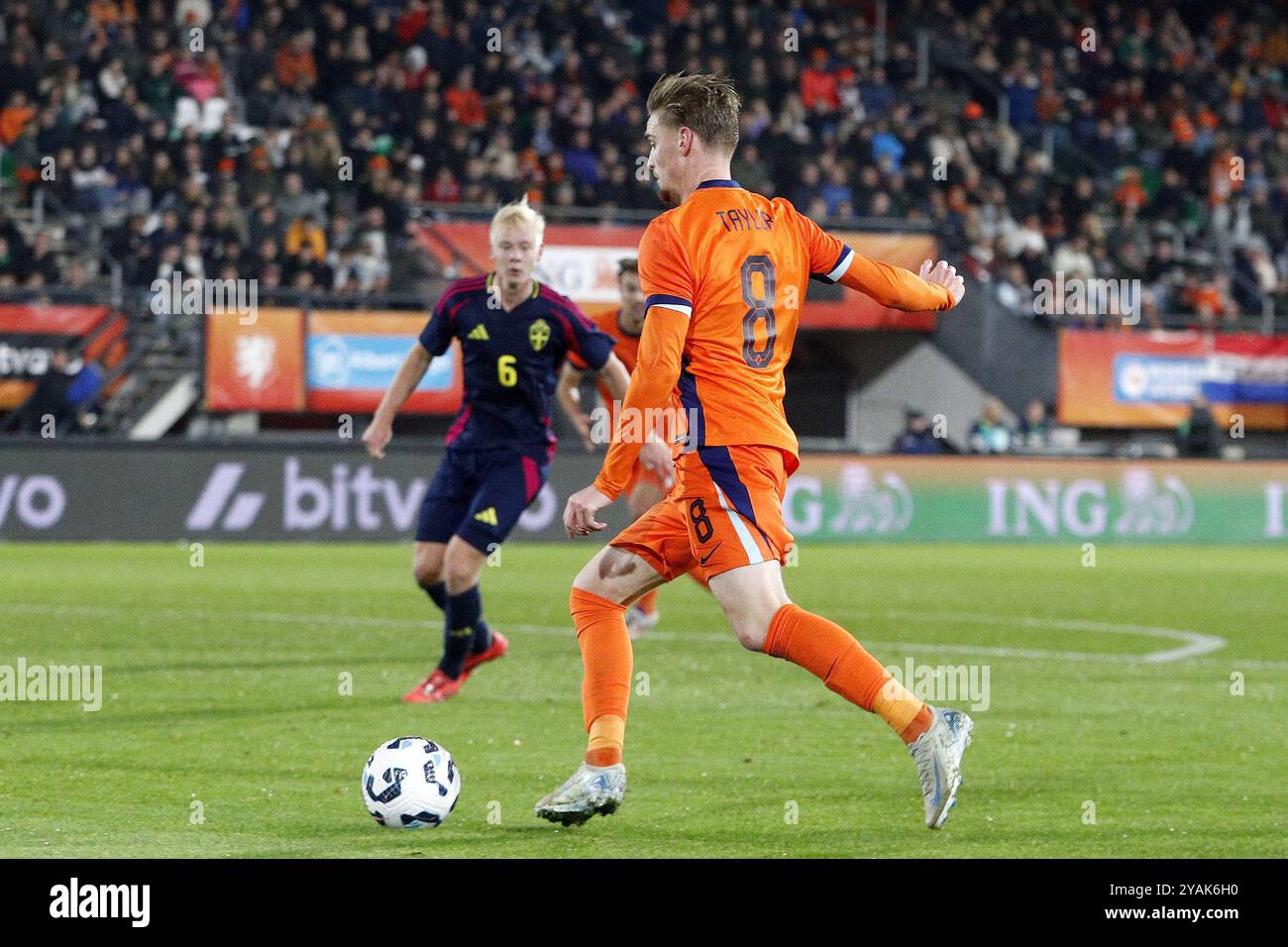 NIJMEGEN - Kenneth Taylor von Jong Oranje während der Qualifikation zur Europameisterschaft in der Gruppe C zwischen den Niederlanden O21 und Schweden O21 in de Goffert am 14. Oktober 2024 in Nijmegen, Niederlande. ANP JEROEN PUTMANS Stockfoto