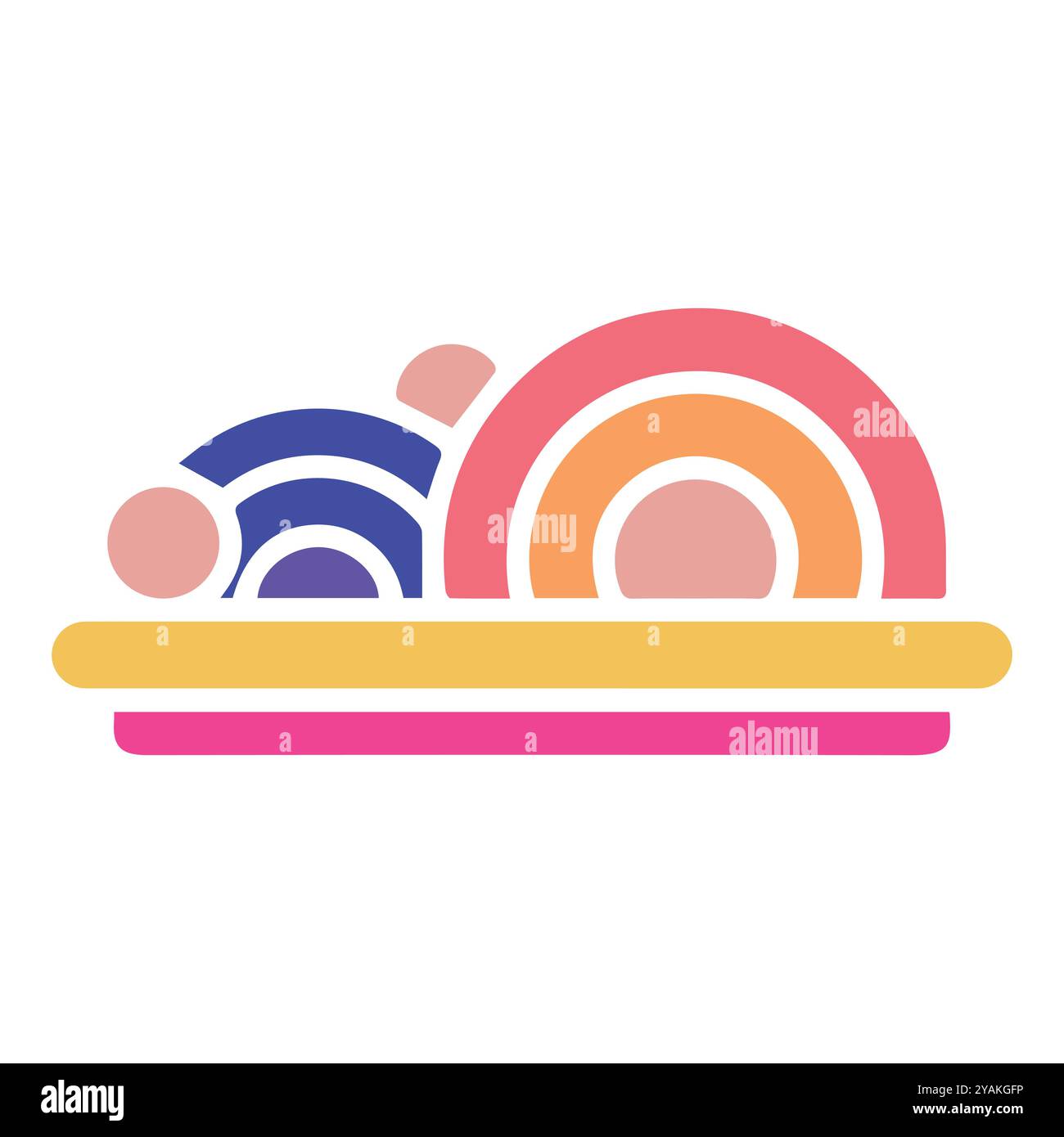 Global Cuisine einzigartiges Logo Design weißer Hintergrund Farbe Illustration Kunst Stock Vektor