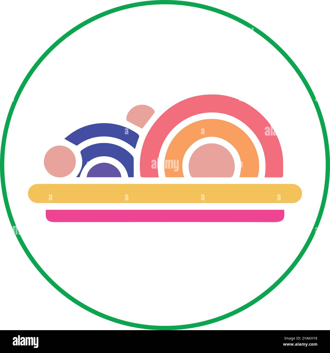 Global Cuisine einzigartiges Logo Design weißer Hintergrund Farbe Illustration Kunst Stock Vektor