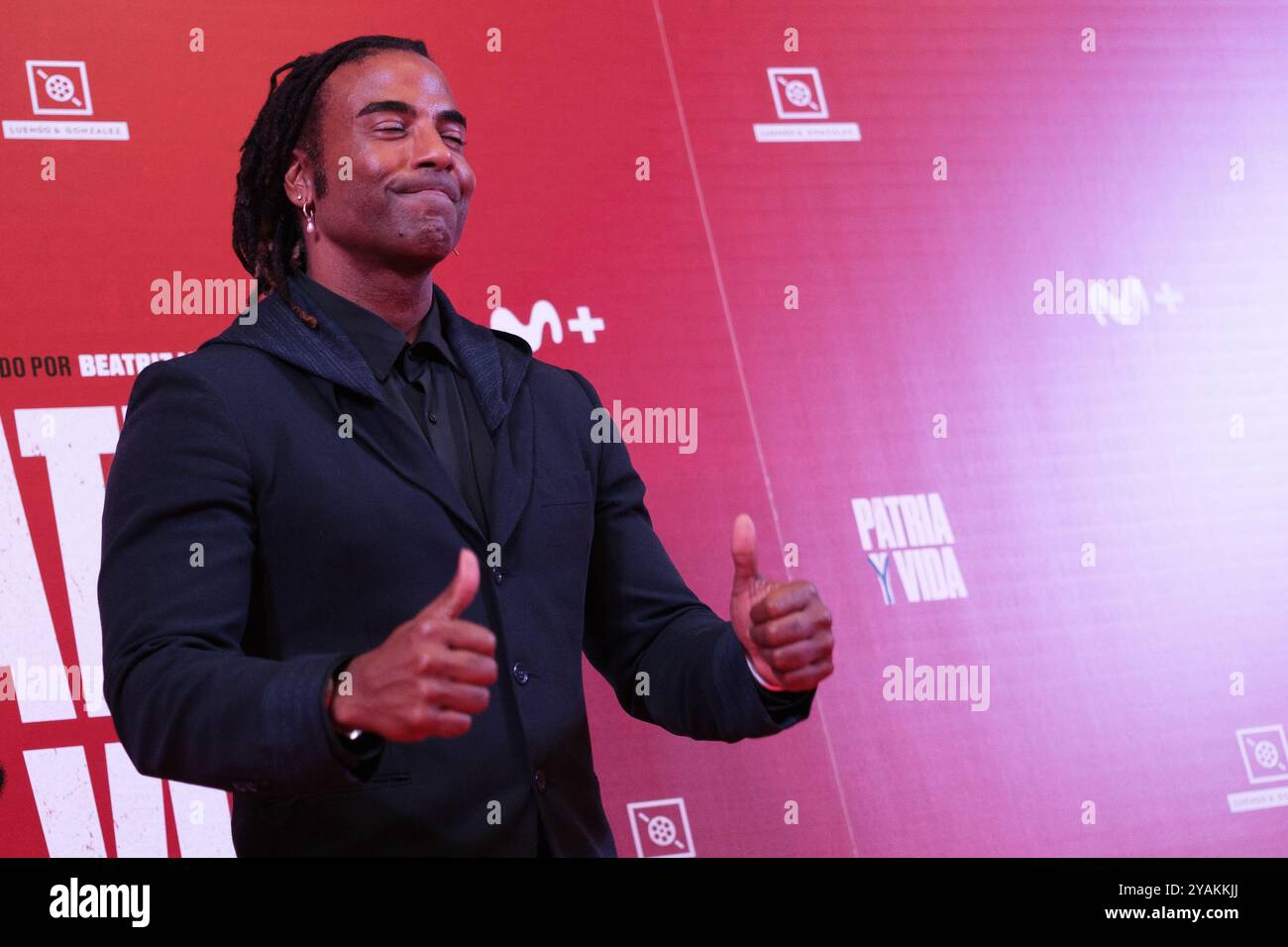 Madrid, Spanien. Januar 2022. Yotuel Romero besucht die Premiere von Patria Y Vida im Capitol-Kino am 14. Oktober 2024 in Madrid, Spanien Credit: SIPA USA/Alamy Live News Stockfoto