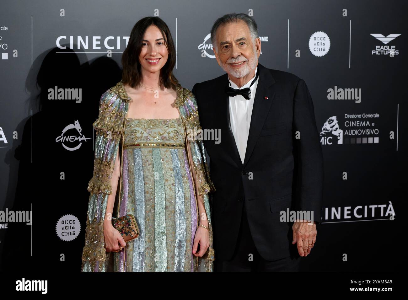 Rom, Italien. Oktober 2024. Die Filmregisseure Gia Coppola und Francis Ford Coppola nehmen am 14. Oktober 2024 an den „Megalopolis“-Roten Teppich des 19. Rom Film Festivals und der 22. Alice Nella Citta“ in den Cinecitta Studios in Rom (Italien) Teil. Quelle: Insidefoto di andrea staccioli/Alamy Live News Stockfoto