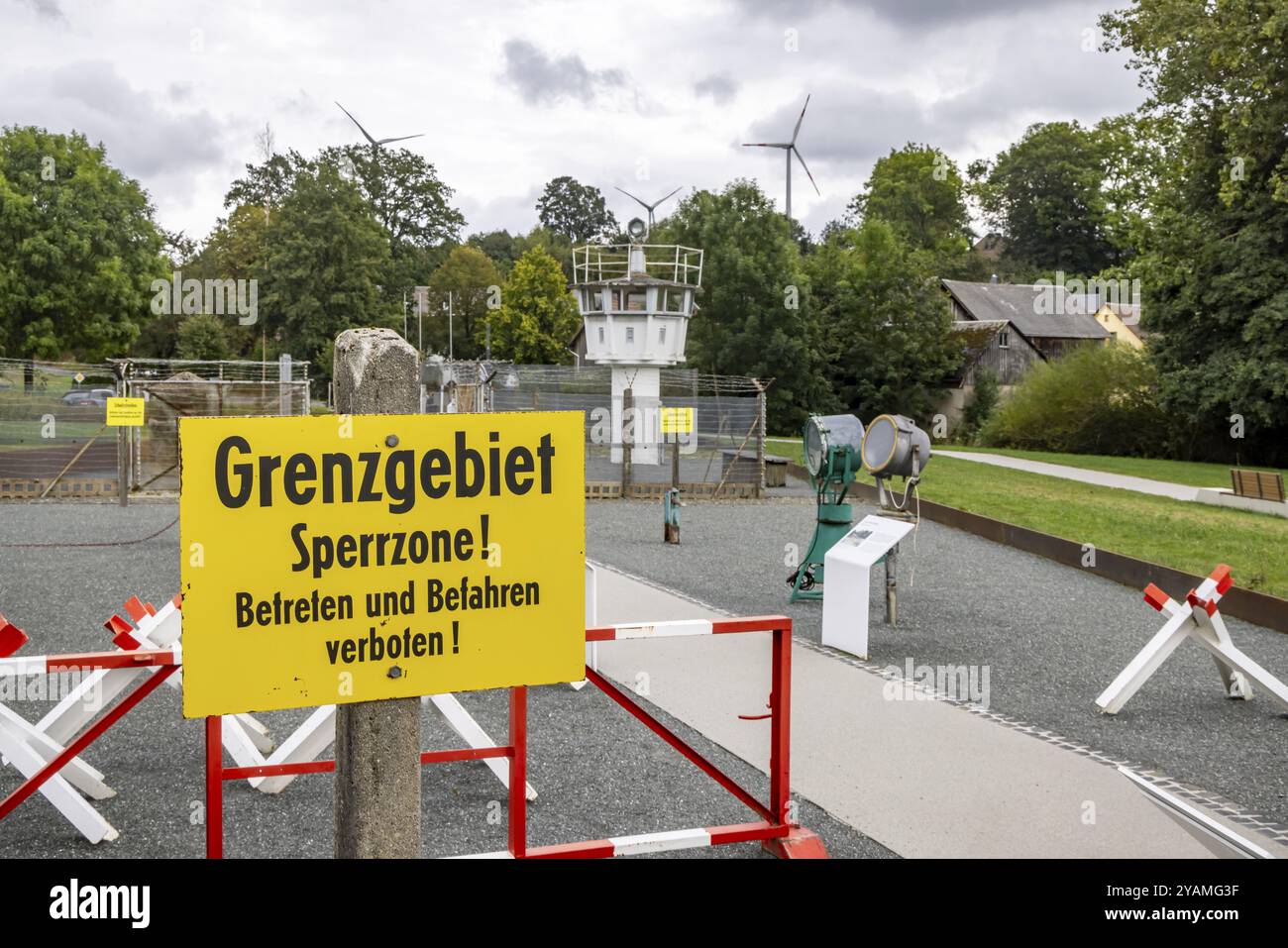Moedlareuth, Gemeinde mit 55 Einwohnern, die zum Teil im Freistaat Thüringen und zum Teil im Freistaat Bayern liegt. Seit 41 Jahren Stockfoto