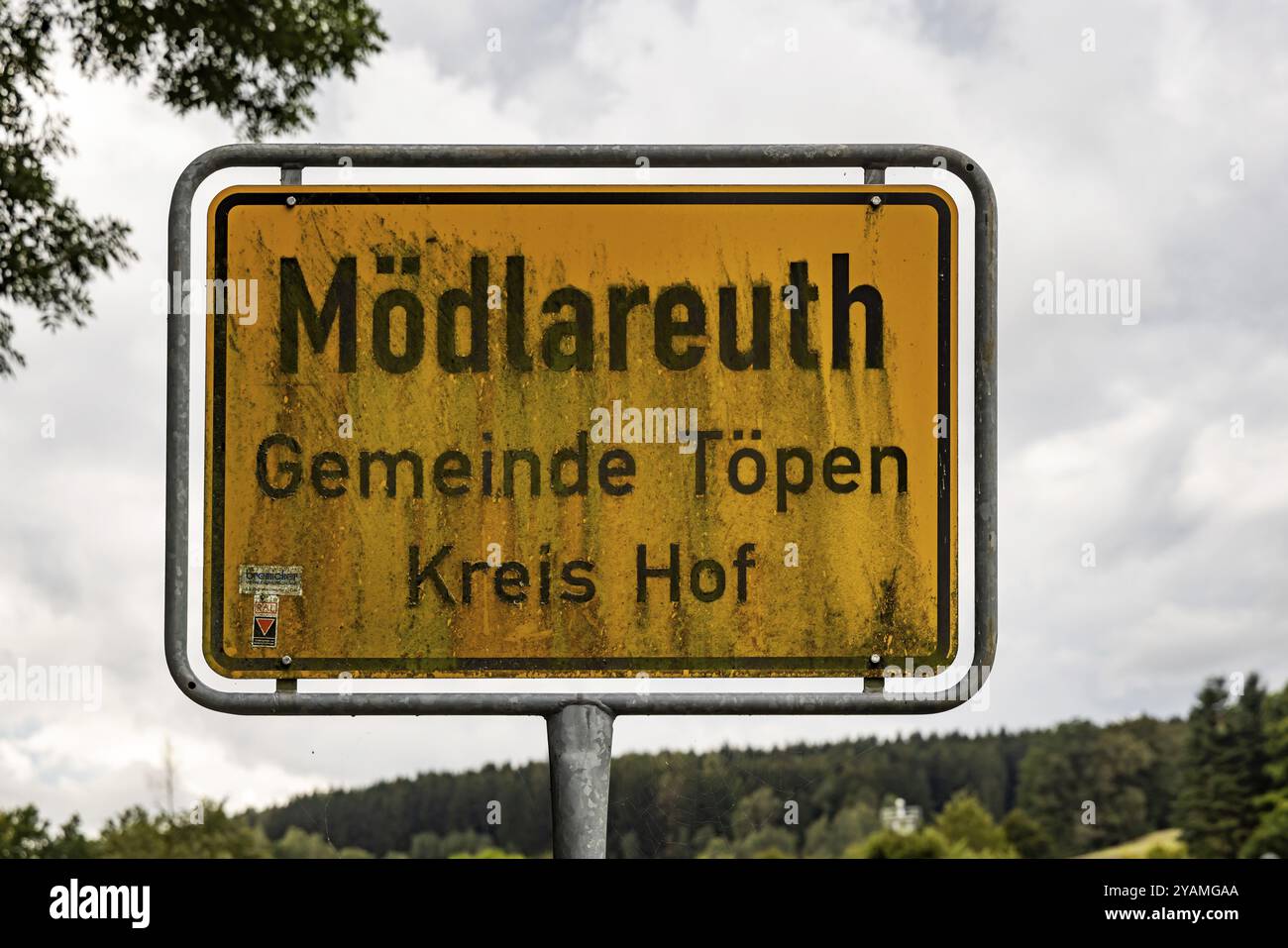Moedlareuth, Gemeinde mit 55 Einwohnern, die zum Teil im Freistaat Thüringen und zum Teil im Freistaat Bayern liegt. Seit 41 Jahren Stockfoto