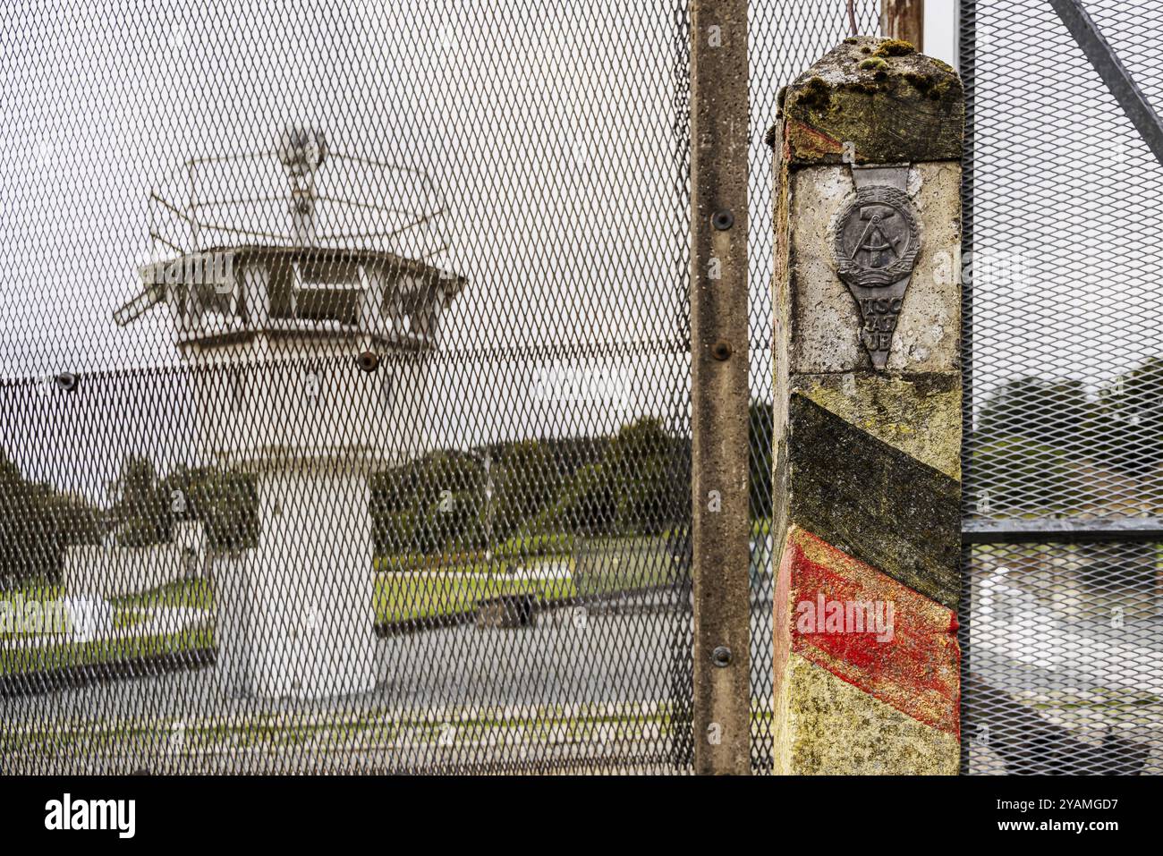 Moedlareuth, Gemeinde mit 55 Einwohnern, die zum Teil im Freistaat Thüringen und zum Teil im Freistaat Bayern liegt. Seit 41 Jahren Stockfoto