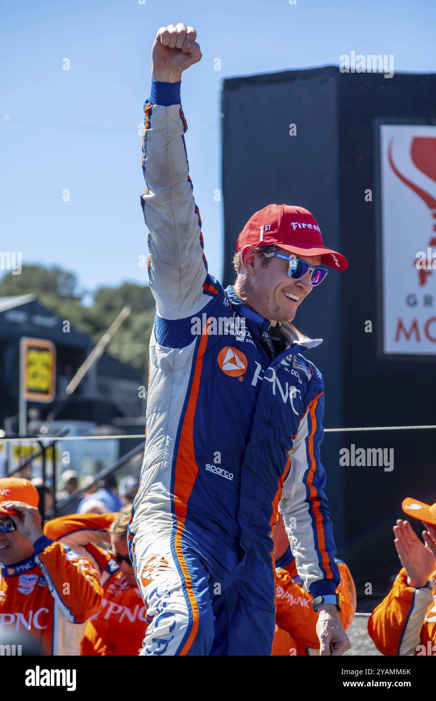 SCOTT DIXON (9) aus Auckland, Neuseeland, gewinnt den Firestone Grand Prix von Monterey auf dem WeatherTech Raceway Laguna Seca in Monte Stockfoto