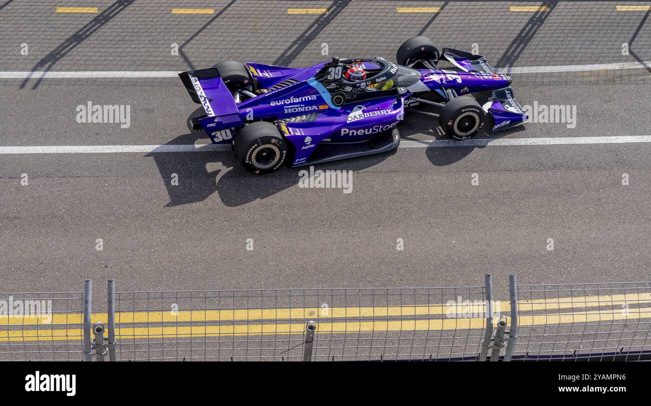 PIETRO FITTIPALDI (30) aus Miami, Florida, reist während eines Trainings für den Firestone Grand Prix von S durch die Kurven Stockfoto