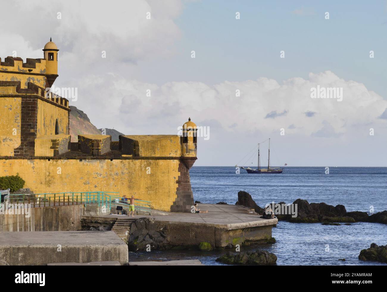 Die Festung Madeiras in der Hauptstadt Funchal wurde 1614 erbaut und beherbergt heute ein Museum, Ausstellungen und ein Restaurant Stockfoto