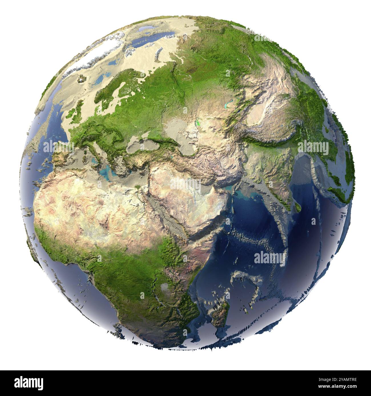 Ökologische Katastrophe der Erde, flachere Ozeane und Meere Stockfoto