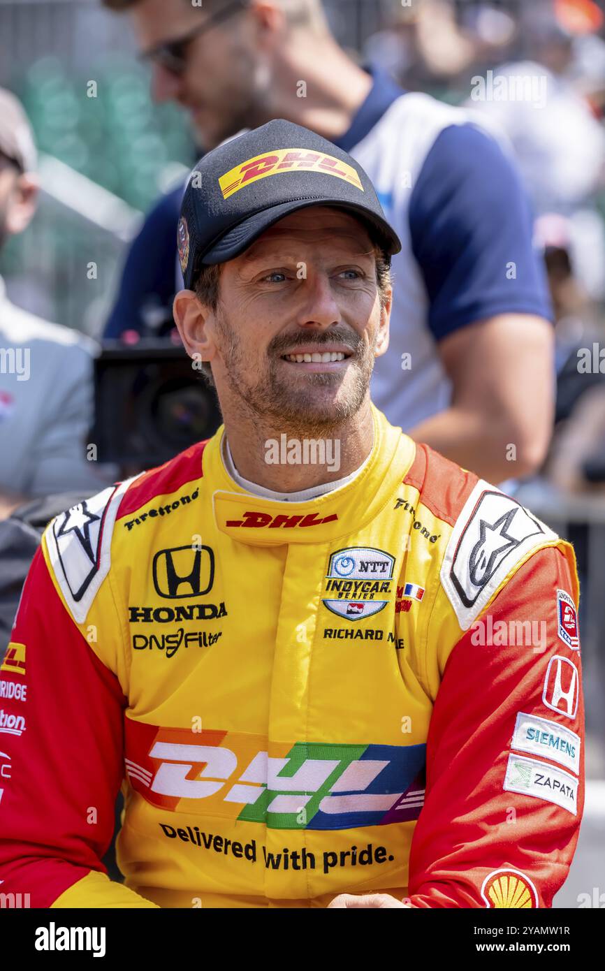 INDYCAR-Fahrer ROMAIN GROSJEAN (28) aus Genf und sein Andretti Autosport Honda-Team bereiten sich auf die Qualifikation für die Indianapolis 500 am vor Stockfoto