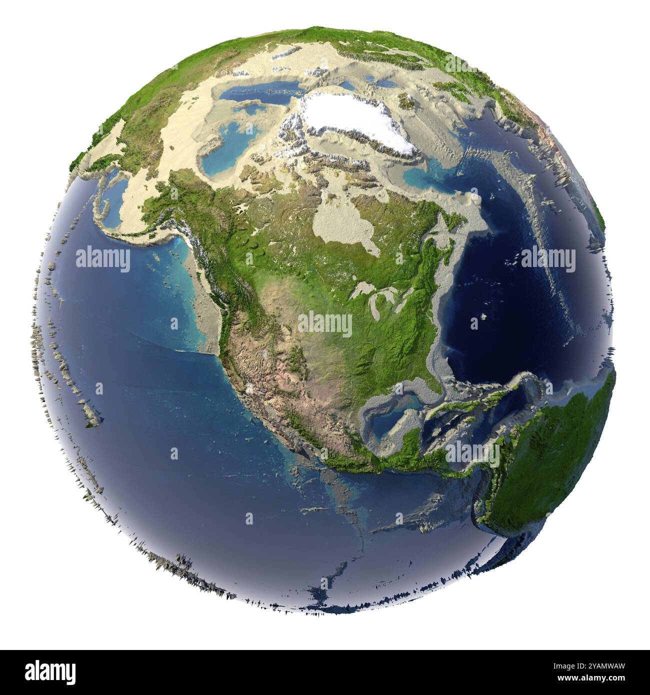 Ökologische Katastrophe der Erde, flachere Ozeane und Meere Stockfoto