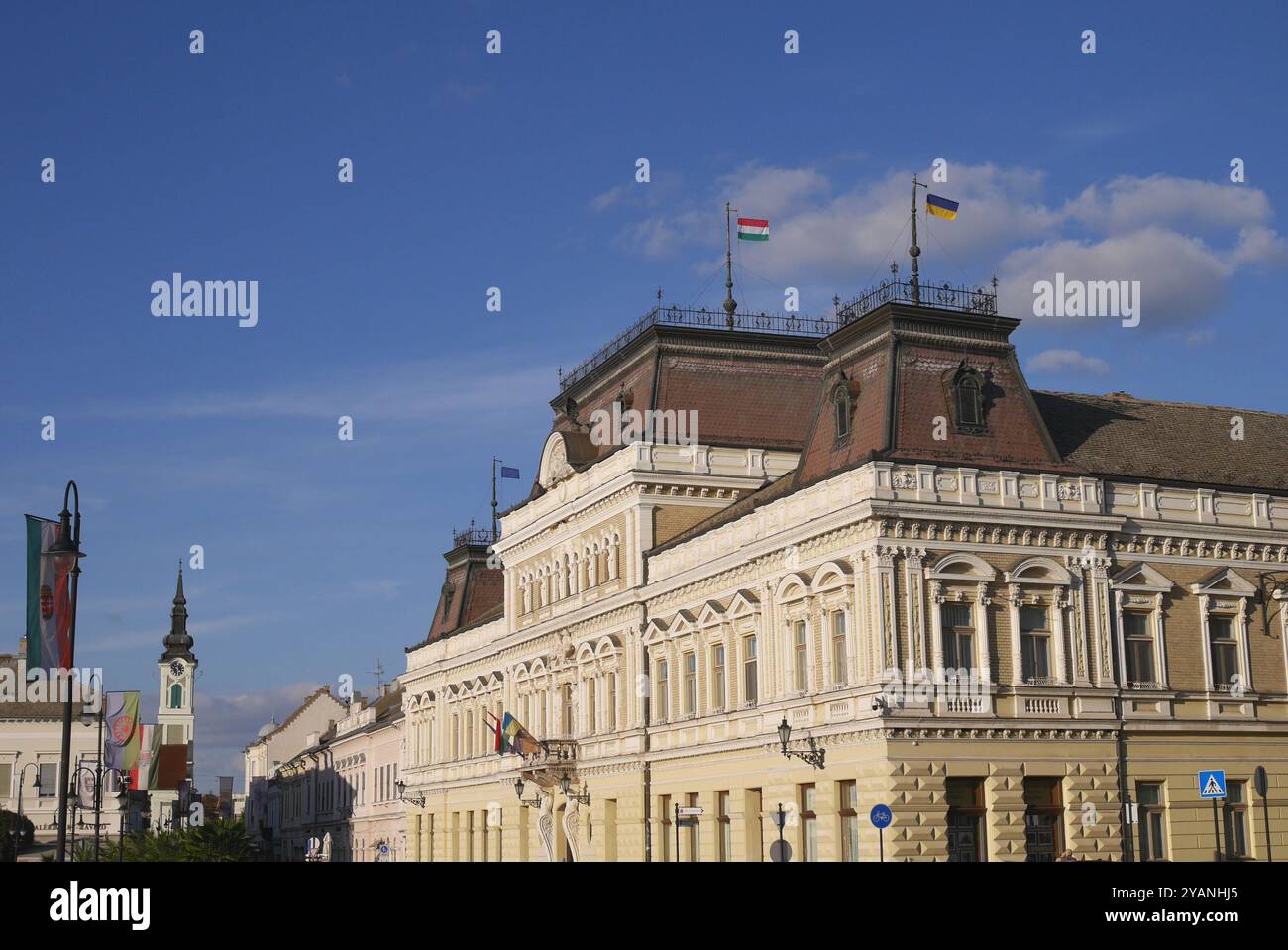 Rathaus, ehemaliger Palast Grassalkowitsch, Szentháromsag ter (Dreifaltigkeitsplatz), Baja, Komitat Bács-Kiskun, Ungarn Stockfoto