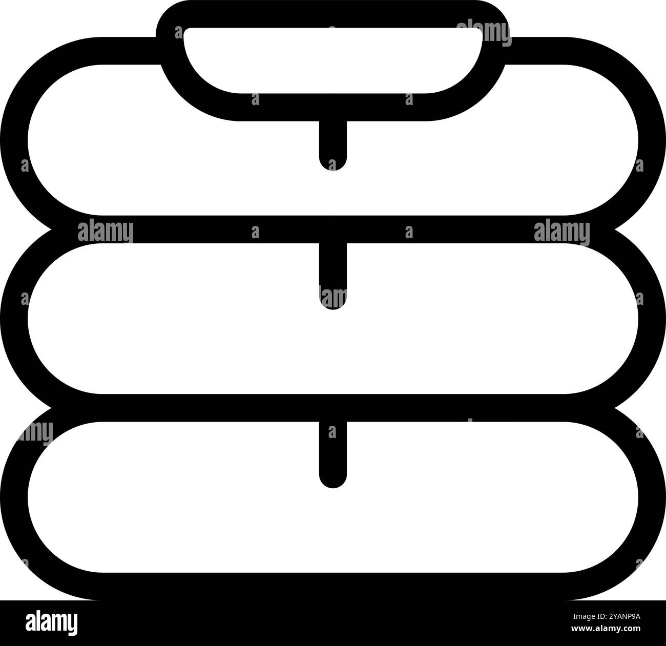 Einfaches Camping-Matte-Symbol mit aufgerollter aufblasbarer Matratze für Wanderungen und Outdoor-Abenteuer Stock Vektor