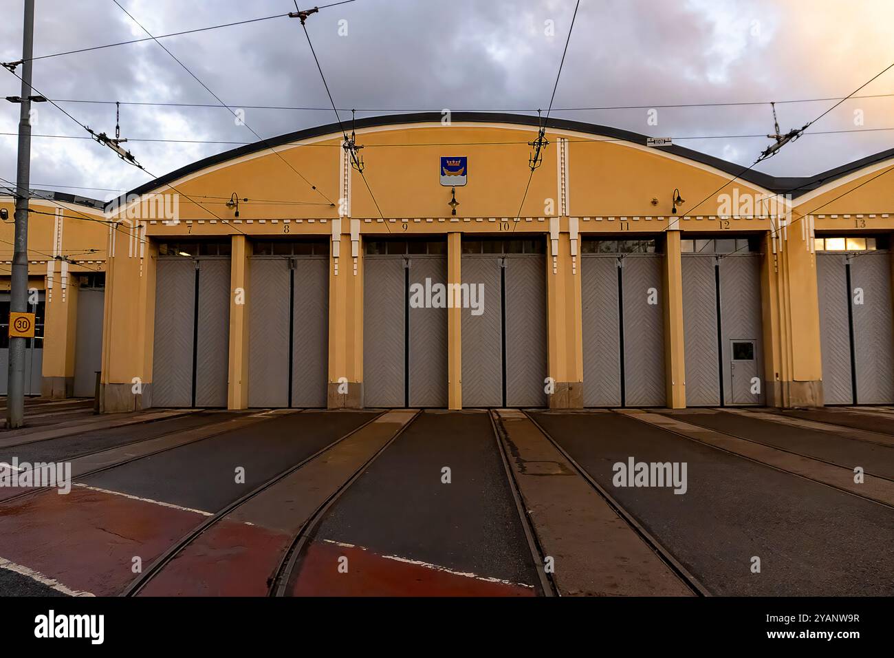 Das Toolo Tram Depot in Helsinki, Finnland Stockfoto