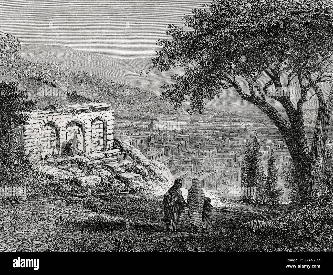 Allgemeine Ansicht von Shamakhi, Aserbaidschan, 1858. Aus Le Tour du Monde, veröffentlicht Paris, 1860. Stockfoto