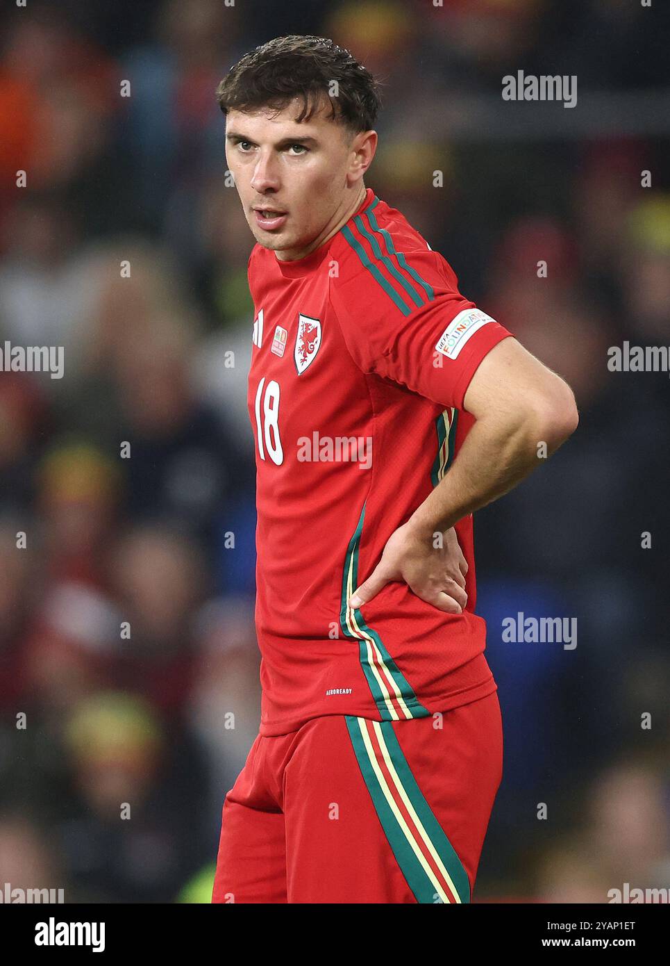 Cardiff, Großbritannien. Oktober 2024. Mark Harris von Wales während des Spiels der UEFA Nations League im Cardiff City Stadium. Der Bildnachweis sollte lauten: Darren Staples/Sportimage Credit: Sportimage Ltd/Alamy Live News Stockfoto