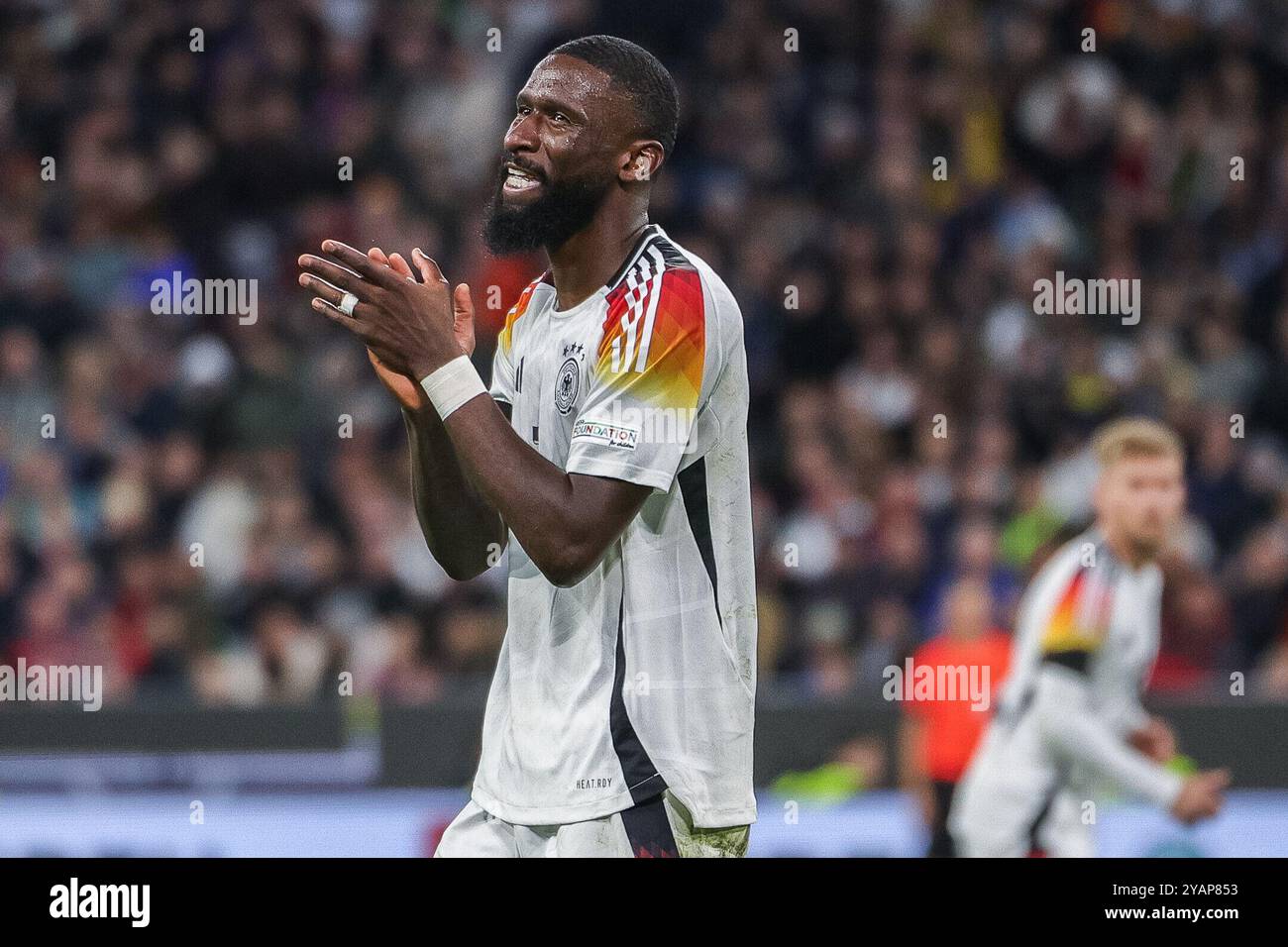 Deutschland. Oktober 2024. Fussball UEFA Nations League Deutschland - Niederlande am 14.10.2024 in der Allianz Arena in München Antonio Ruediger ( Deutschland ) DFB-Vorschriften verbieten jede Verwendung von Fotografien als Bildsequenzen und/oder Quasi-Video. Foto: Revierfoto Credit: ddp Media GmbH/Alamy Live News Stockfoto