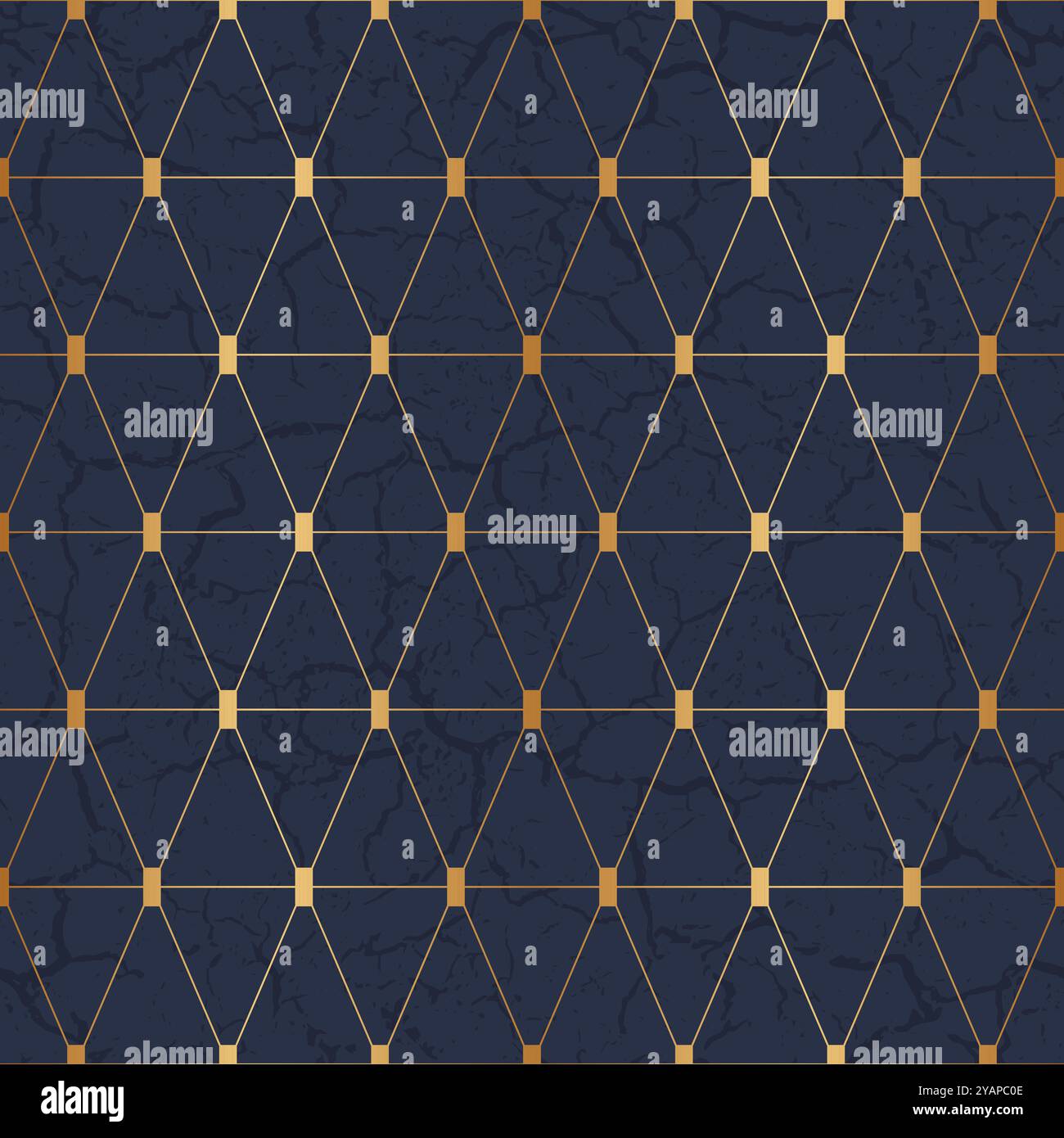 Nahtloses geometrisches Goldmuster. Goldener Geometriehintergrund für Designdrucke. Elegante abstrakte Struktur mit Rautenwiederholungen. Wiederholter eleganter Streifen Stock Vektor
