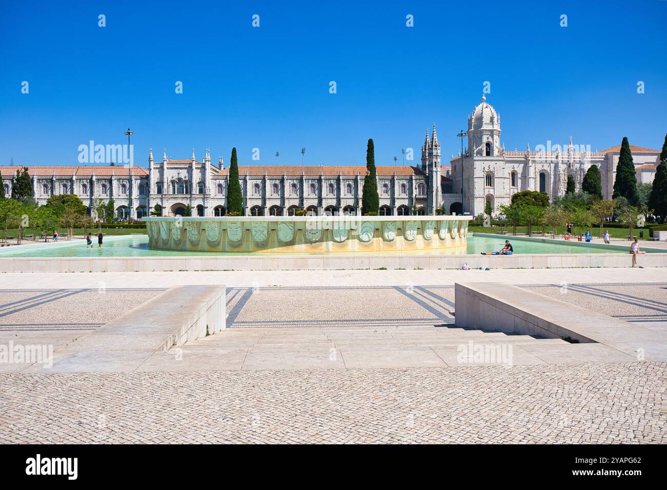 15. Jahrhundert Mosteiro dos Jeronimos (Kloster Jeronimos, Kloster Hieronymiten), Praca do Imperio, Belem, Lissabon Lisboa, Portugal Stockfoto