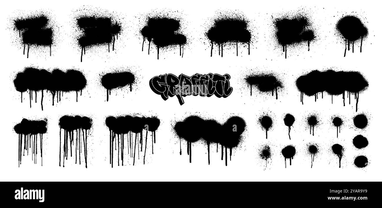 Spray Graffiti Textur, Vorlage Street Art Stock Vektor