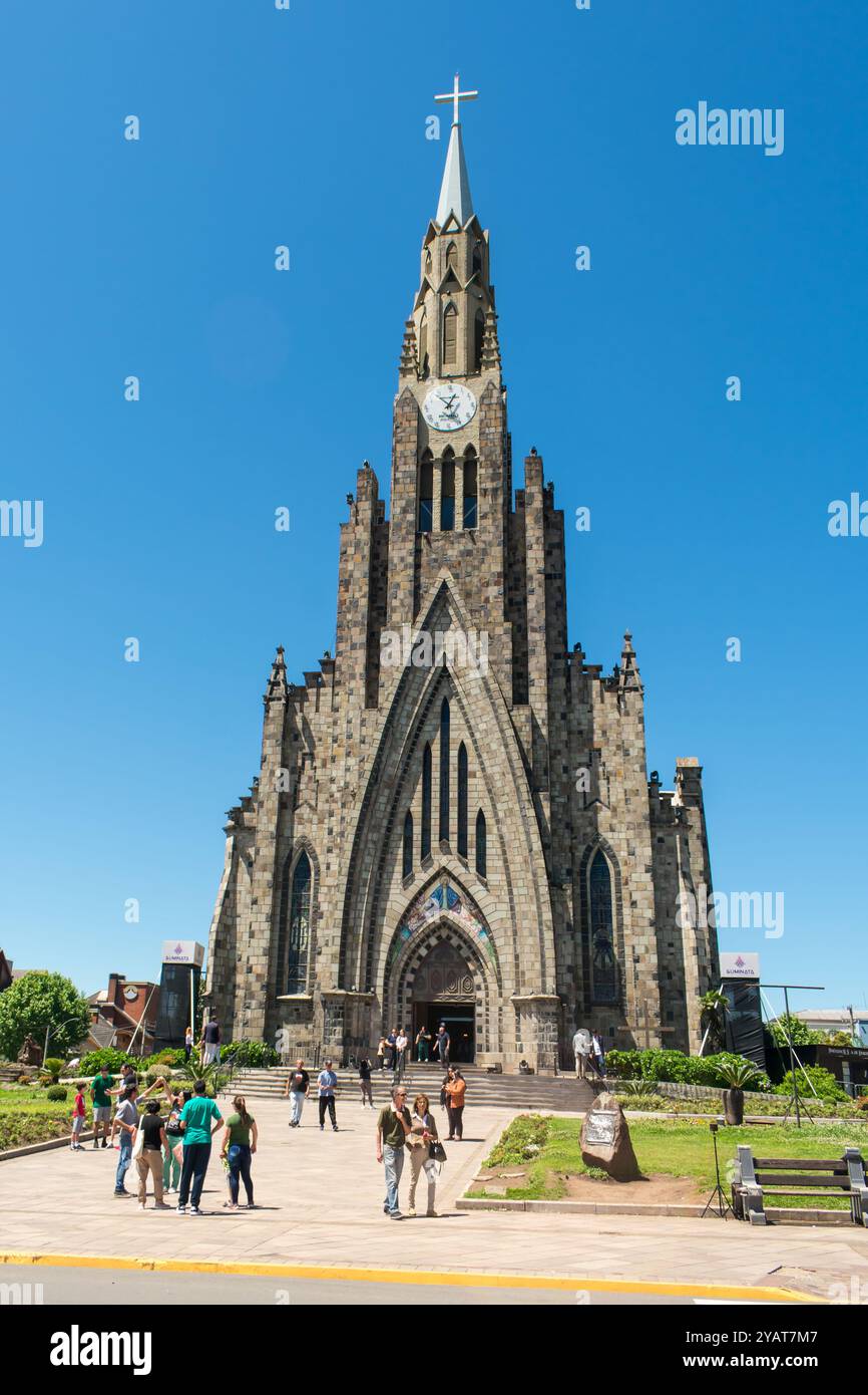 Canela, Brasilien - 15. Oktober 2024: Catedral de Pedra, berühmte Kathedrale aus Stein in der Innenstadt von Canela, südlich von Brasilien Stockfoto