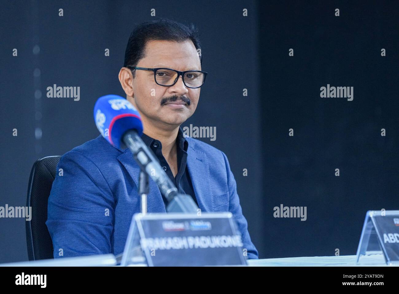 Präsident des Indian Sports Centre (ISC) Abdurrahman EP während der Prakash Padukone Badminton Academy India knüpft an Athlen Sports Qatar an. Stockfoto