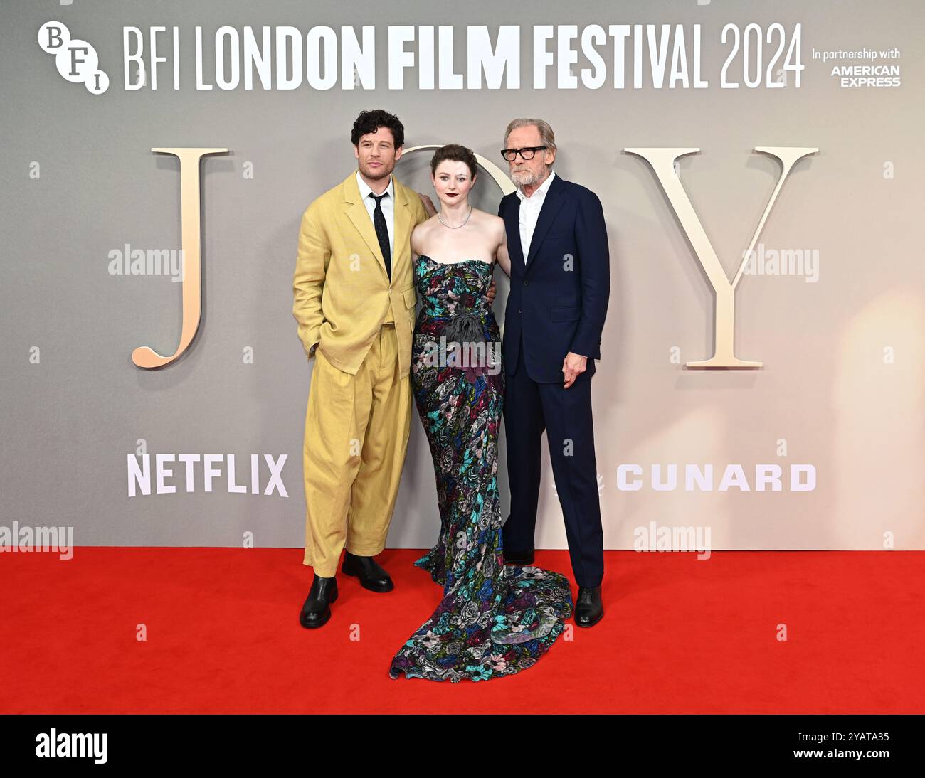 LONDON, GROSSBRITANNIEN. Oktober 2024. James Norton, Thomasin McKenzie, Bill Nighy nimmt an der „Joy“, Headline Gala beim BFI London Film Festival 2024 im BFI Southbank in London, Großbritannien, Teil. (Foto von 李世惠/siehe Li/Picture Capital) Credit: Siehe Li/Picture Capital/Alamy Live News Stockfoto