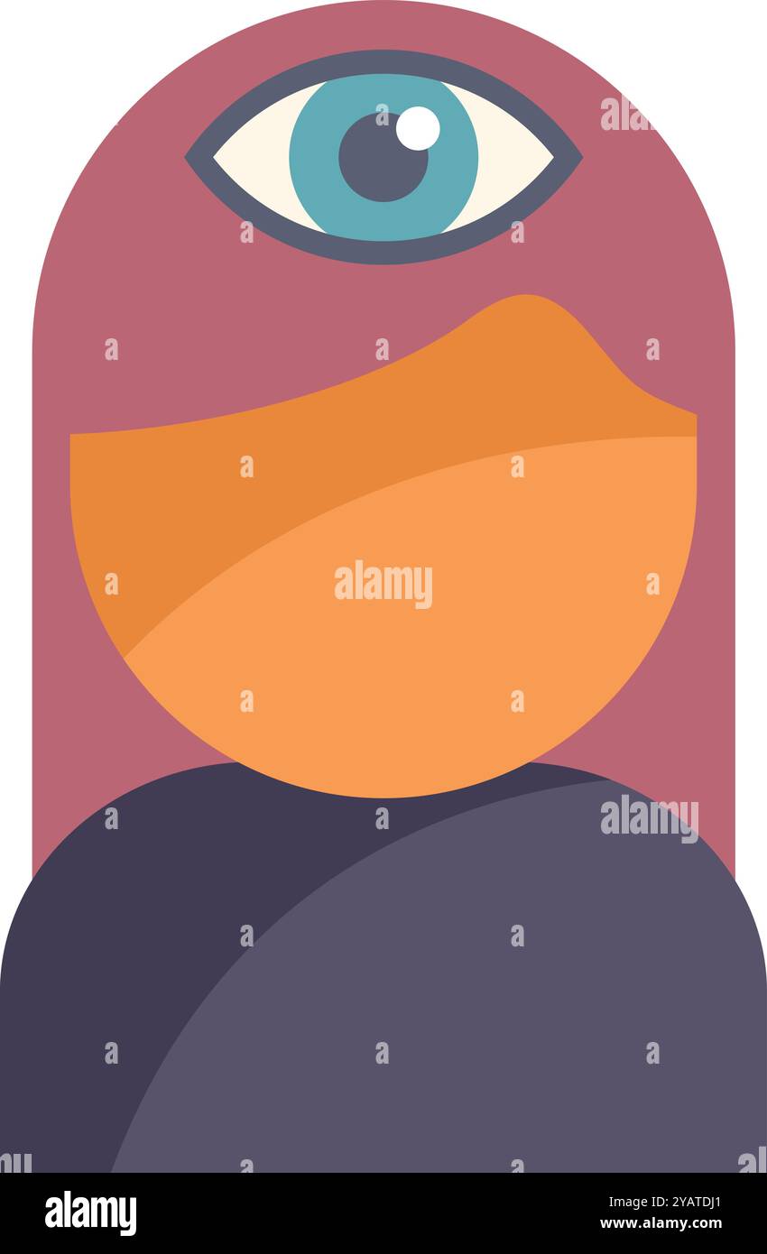 Weibliche Figur öffnet ihr drittes Auge und erreicht einen höheren Bewusstseinszustand Stock Vektor