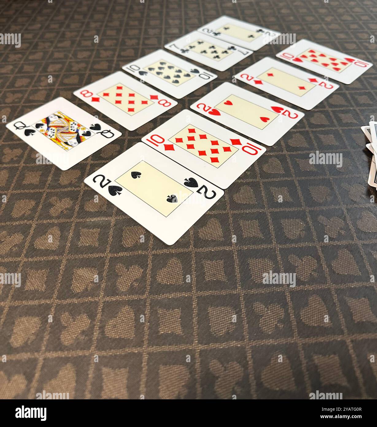 Doppelpension Texas Holdem Stockfoto