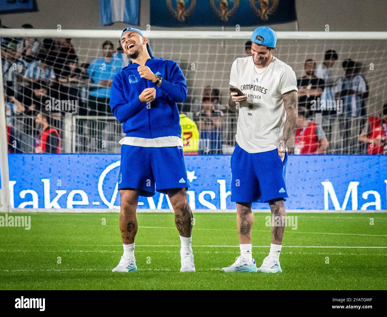 Qualifikation zur FIFA-Weltmeisterschaft Südamerika 2026, Mas Monumental Stadium, Buenos Aires, Argentinien. Oktober 2024. Die argentinische Nationalmannschaft trifft auf Bolivien zu einem neuen Termin der südamerikanischen Qualifikation zur FIFA Fussball-Weltmeisterschaft 2026. Mit Lionel Messi unter den Hauptspielern findet das Spiel im Mas Monumental Stadion im Stadtteil Núñez in der Autonomen Stadt Buenos Aires statt. Credit Facundo Morales IST NUR FÜR REDAKTIONELLE ZWECKE BESTIMMT Stockfoto