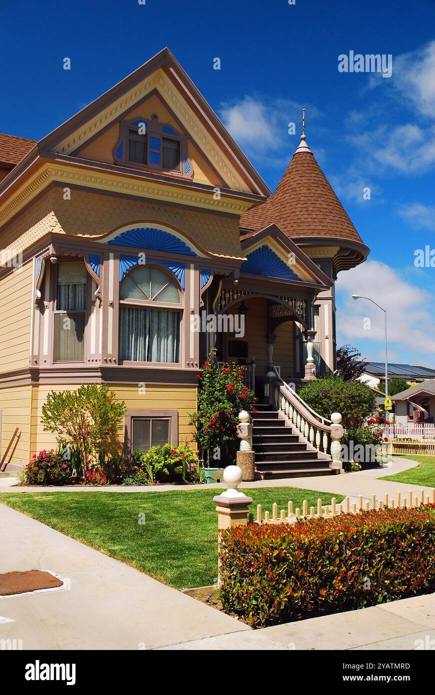 Das viktorianische Haus des Schriftstellers John Steinbeck, der Trauben des Zorns schrieb, in Salinas, Kalifornien Stockfoto