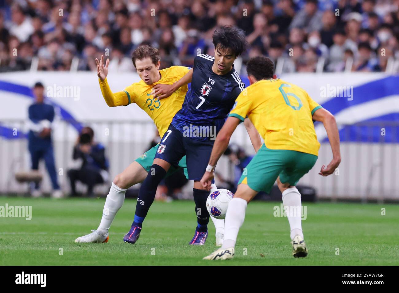 Kaoru Mitoma (JPN), 15. OKTOBER 2024 - Fußball / Fußball : FIFA-Weltmeisterschaft 2026 Asien-Qualifikationsrunde Gruppenspiel der Gruppe C zwischen Japan und Australien im Saitama-Stadion 2002, Saitama, Japan. (Foto: YUTAKA/AFLO SPORT) Stockfoto