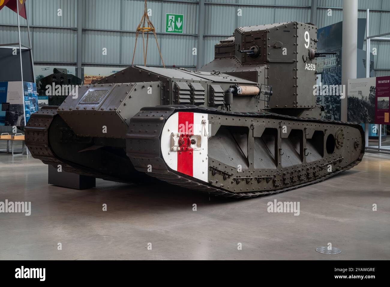 Der britische Whippet-Panzer aus dem 1. Weltkrieg wird im Bovington Tank Museum ausgestellt. Oktober 2024. Stockfoto